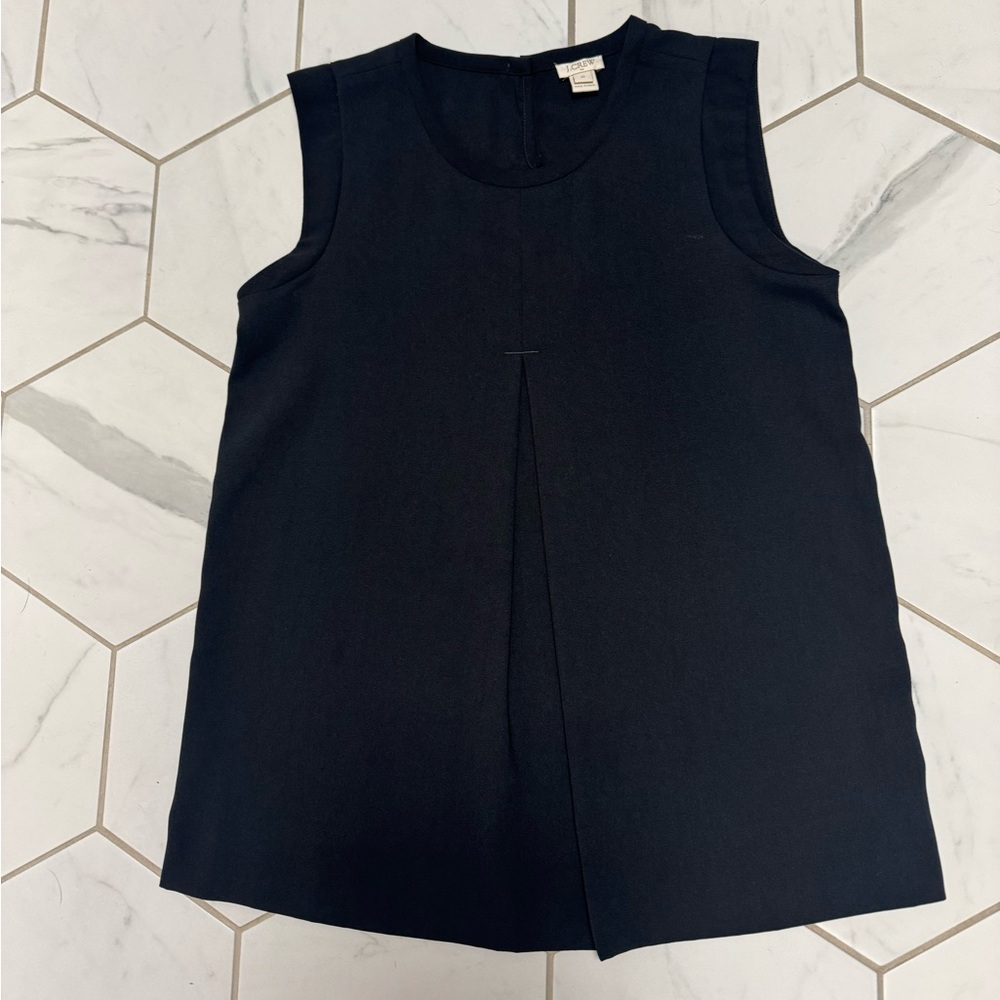 J Crew Women’s Factory pleated-front crepe top #C4863 size 0 Shirt Blouse‎ Black